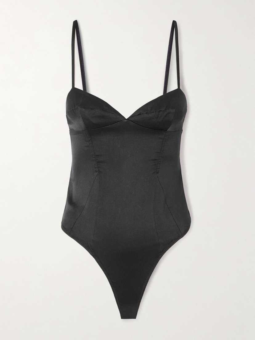 Kiki de Montparnasse Tous Les Jours Stretch-silk Bodysuit