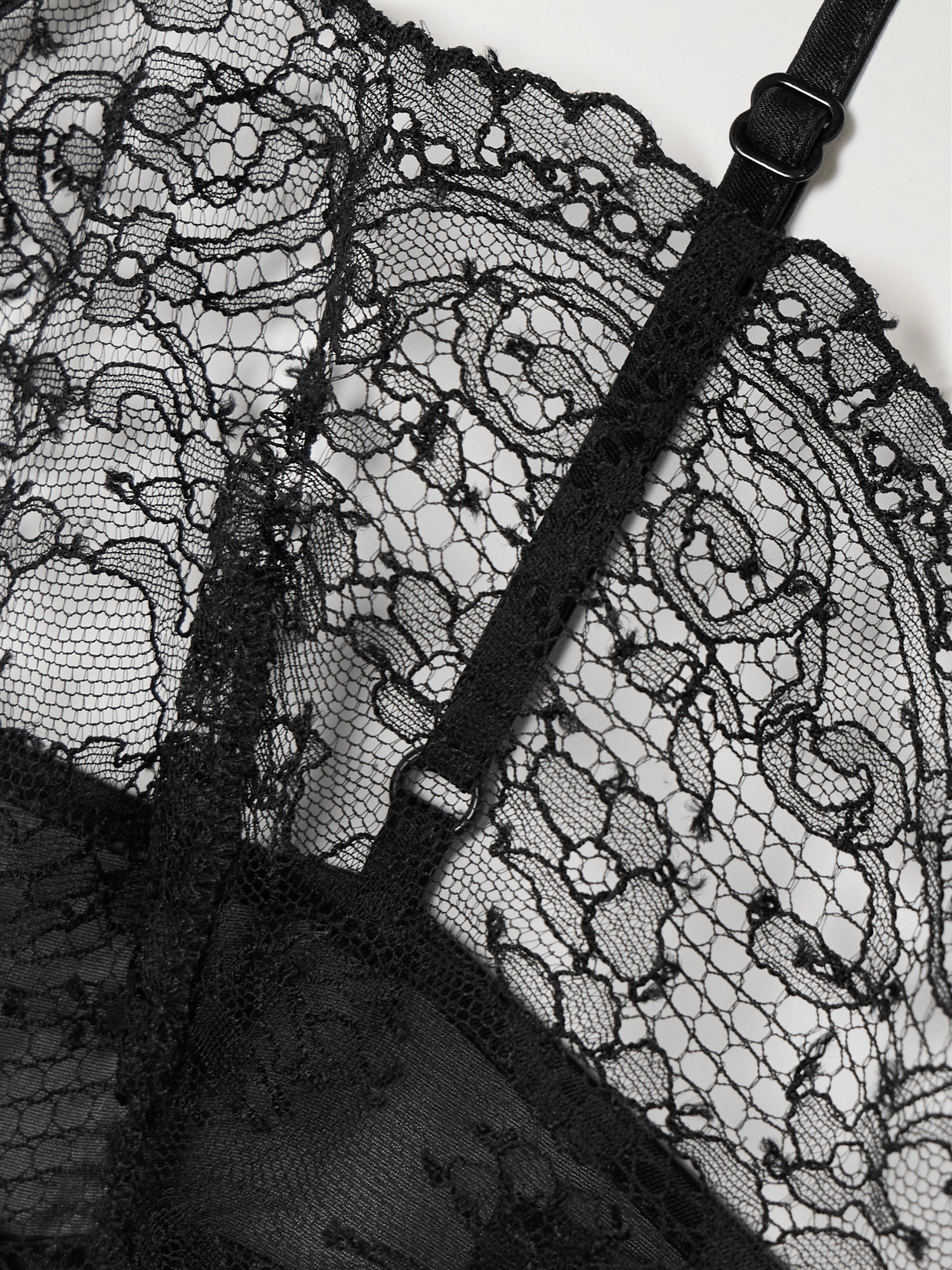 Kiki De Montparnasse La Follie Lace Underwired Bandeau Bra In Black