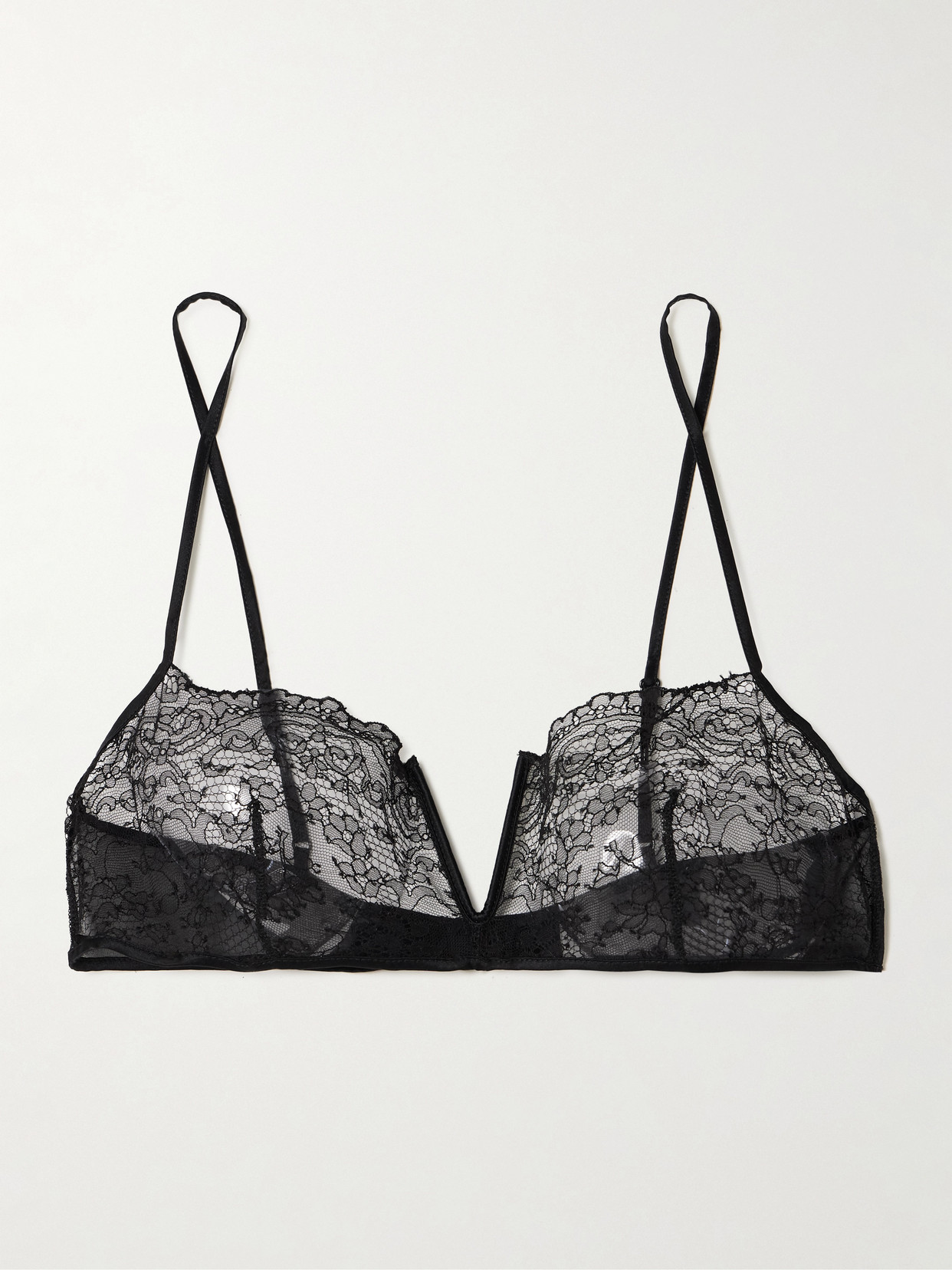 Kiki De Montparnasse La Follie Lace Underwired Bandeau Bra In Black