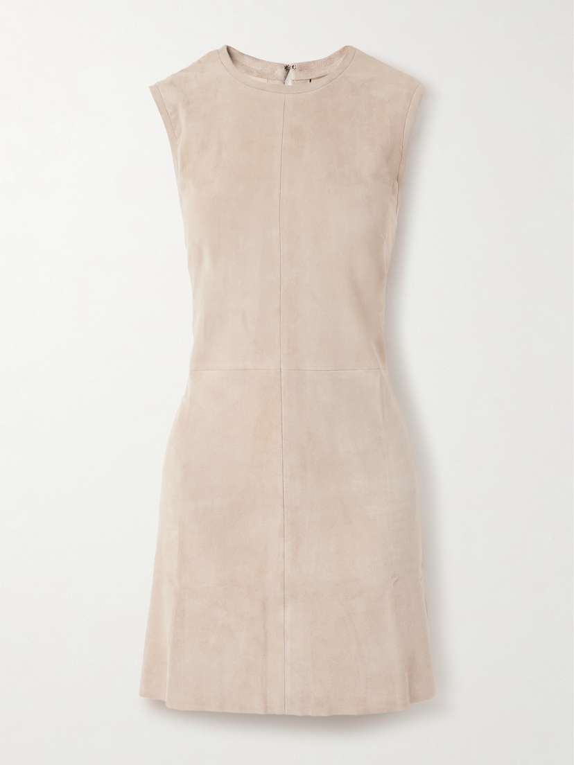 STOULS Miuccia Paneled Suede Mini Dress