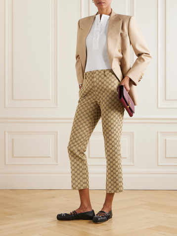 Gucci Cropped cotton-blend canvas-jacquard straight-leg pants