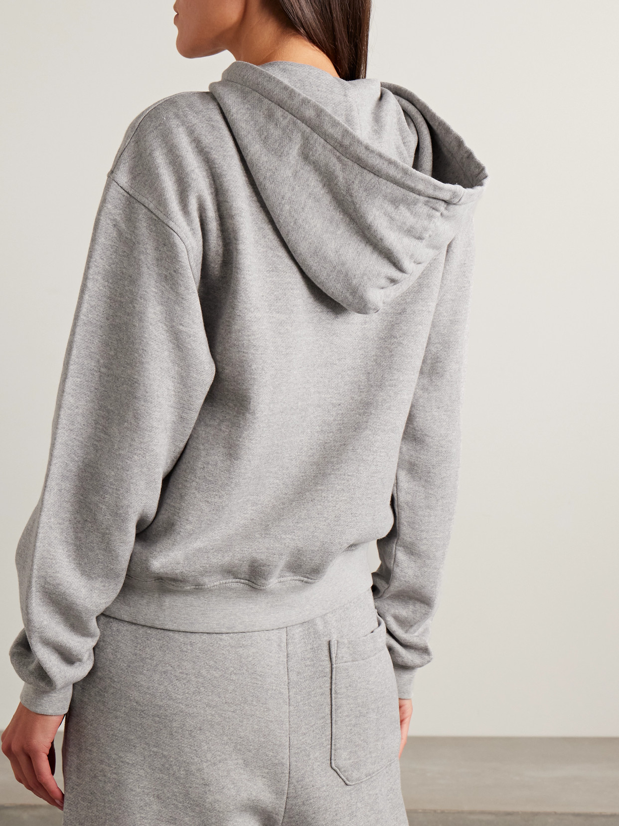 The Elder Statesman Daily Cotton And Cashmere-blend Jersey Hoodie In Gray