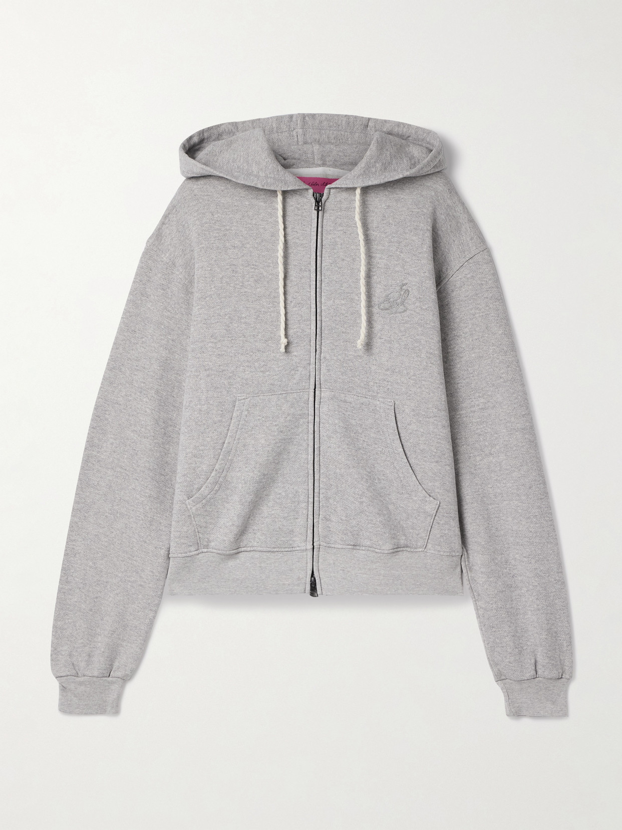 The Elder Statesman Daily Cotton And Cashmere-blend Jersey Hoodie In Gray