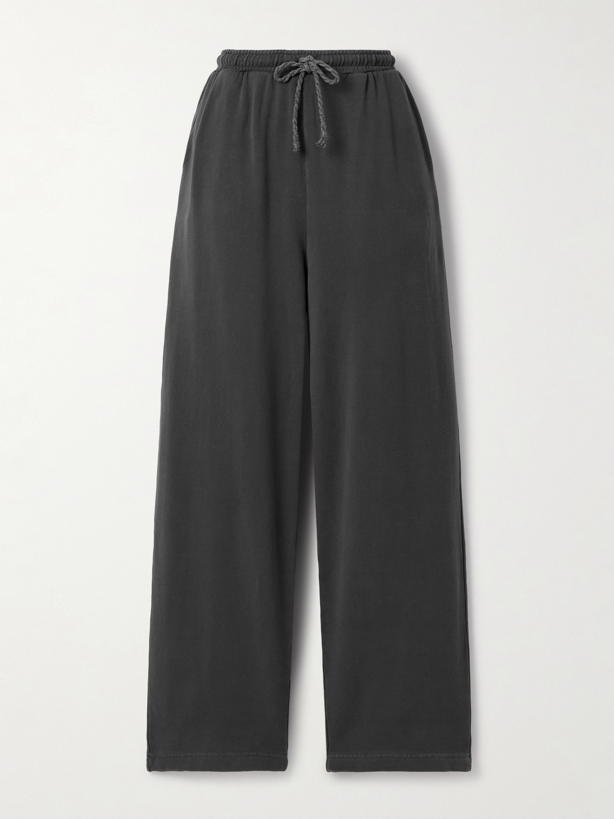 The Elder Statesman Daily Cotton And Cashmere-blend Wide-leg Track Pants In Multi