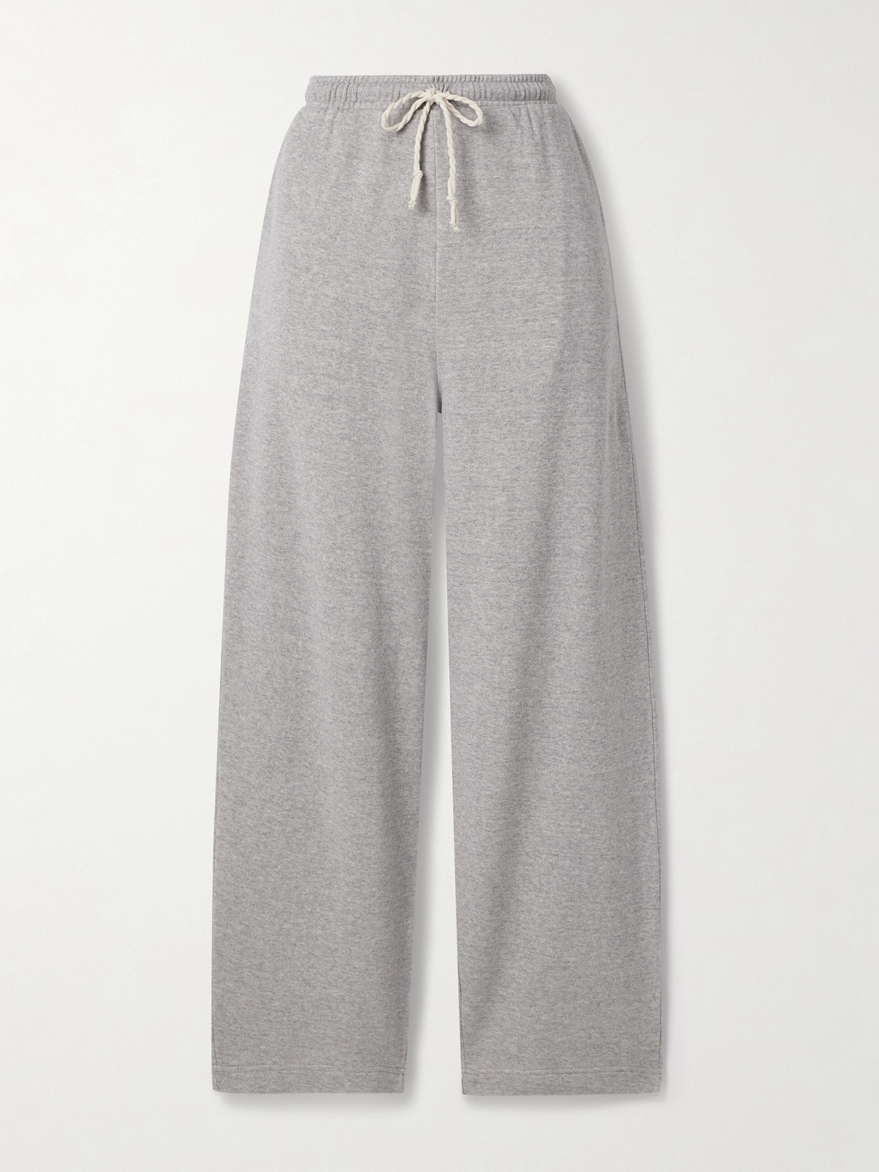 The Elder Statesman Daily Cotton And Cashmere-blend Wide-leg Track Pants In Multi