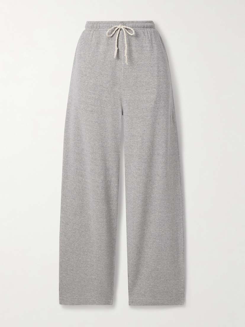 The Elder Statesman Daily Cotton And Cashmere-blend Wide-leg Track Pants