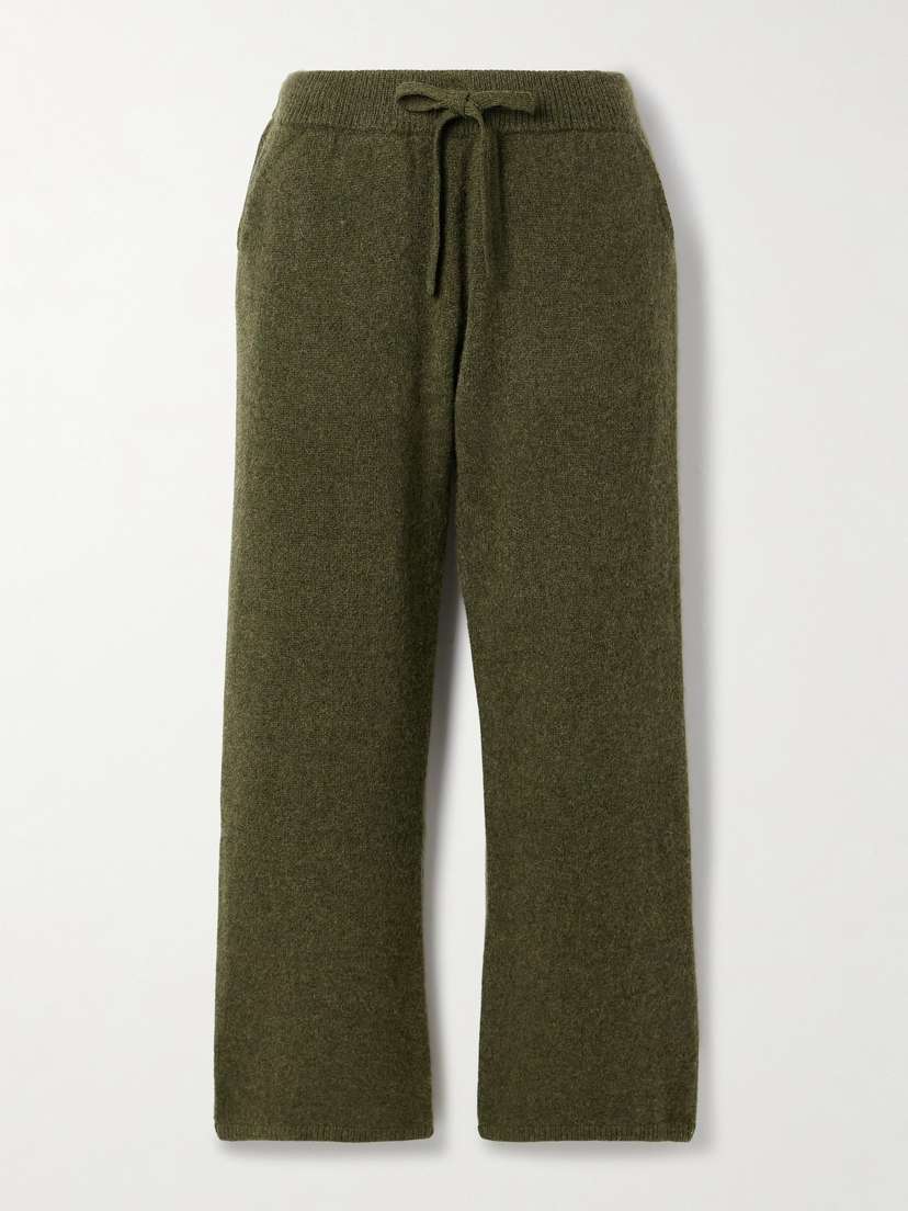 The Elder Statesman Ribbed Cashmere Track Pants
