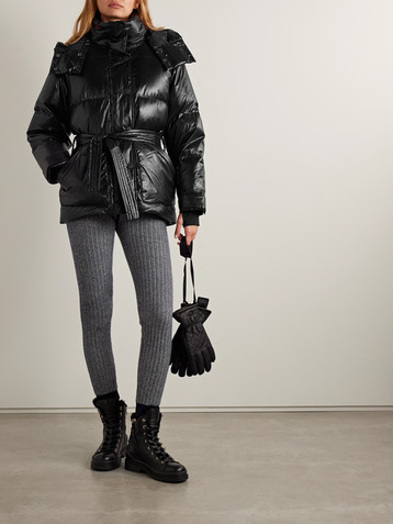 PERFECT MOMENT Cortina hooded belted quilted down ski jacket