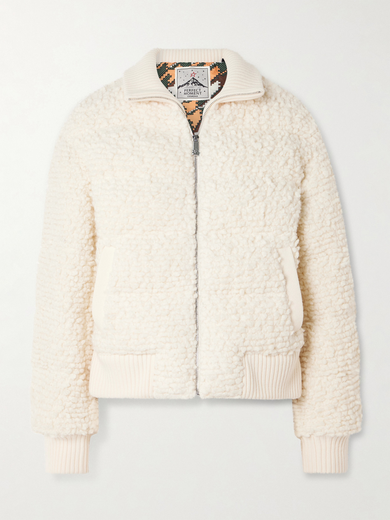 Perfect Moment Padded Wool-bouclé Down Ski Jacket In White