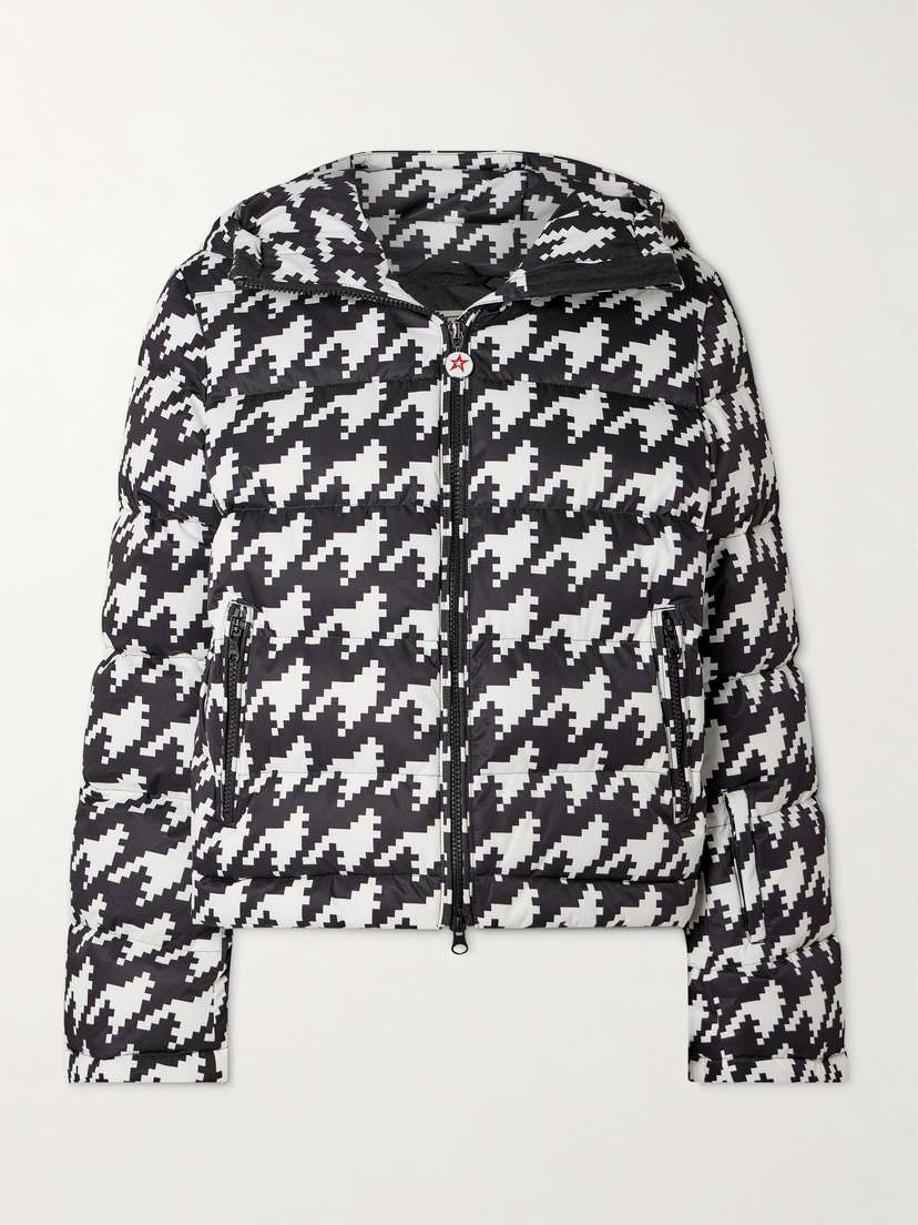 Perfect Moment Polar Flare Quilted Houndstooth Down Ski Jacket