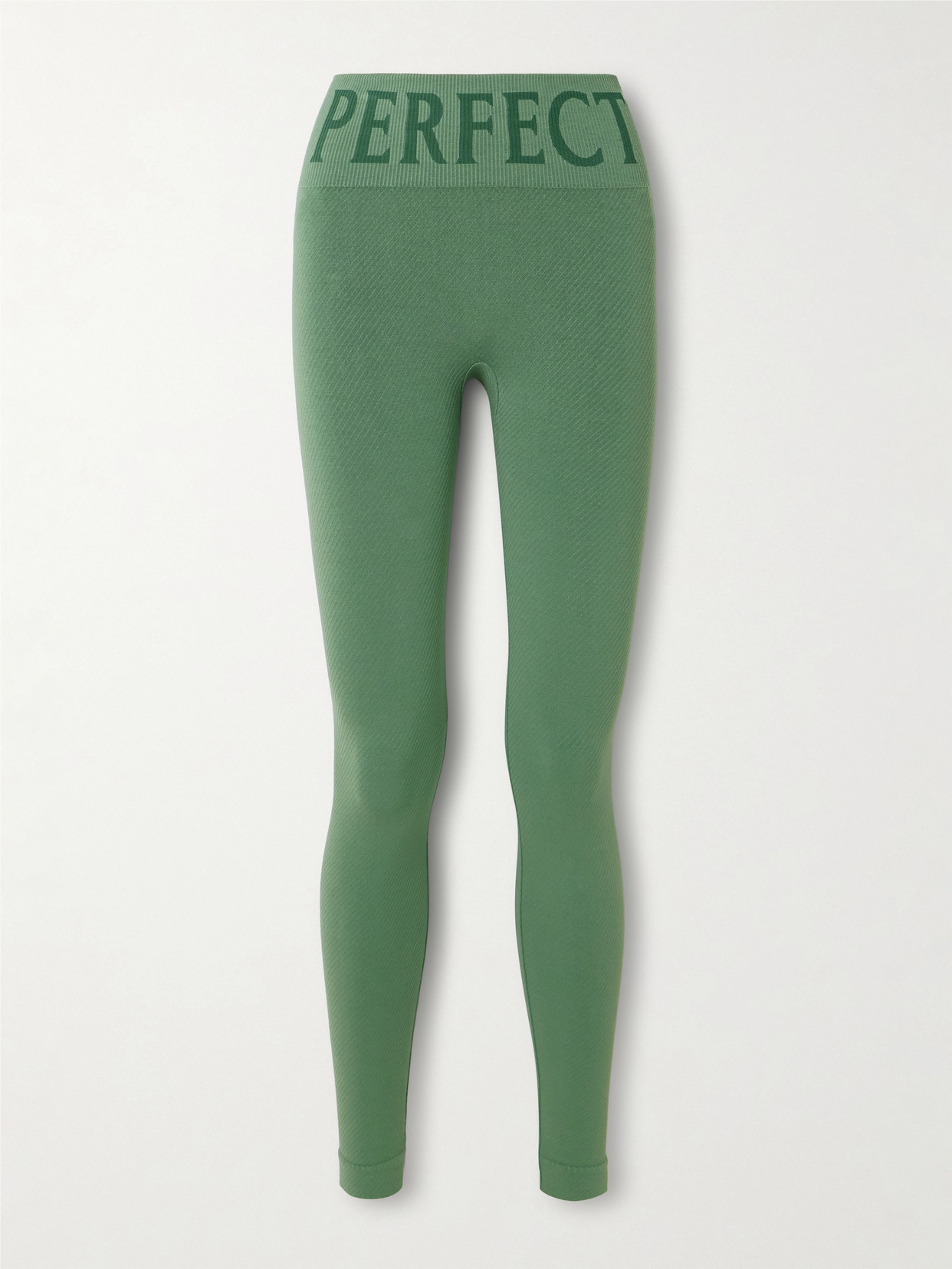 Perfect Moment Ribbed Thermal Modal-blend Leggings In Green