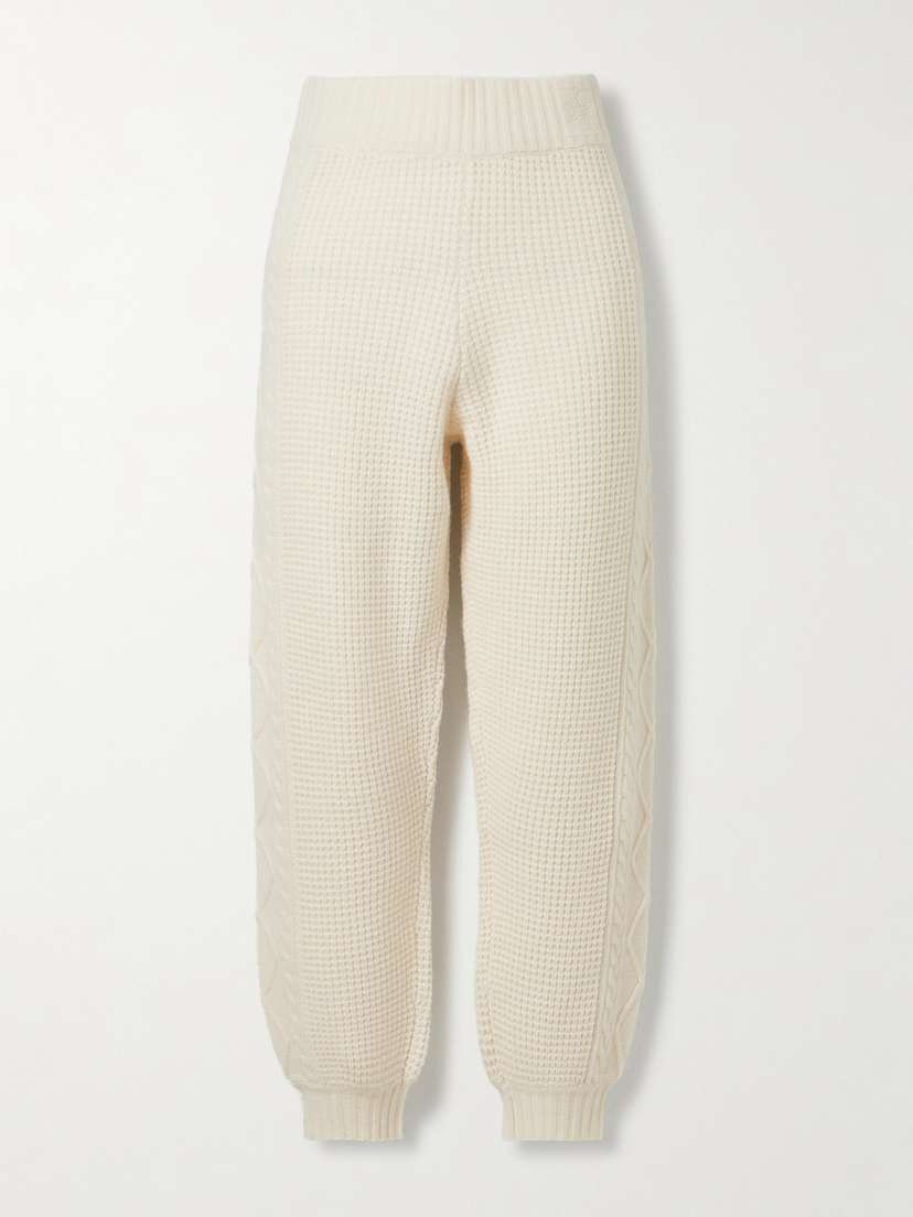 Perfect Moment Crystal Cable-knit Wool Tapered Pants