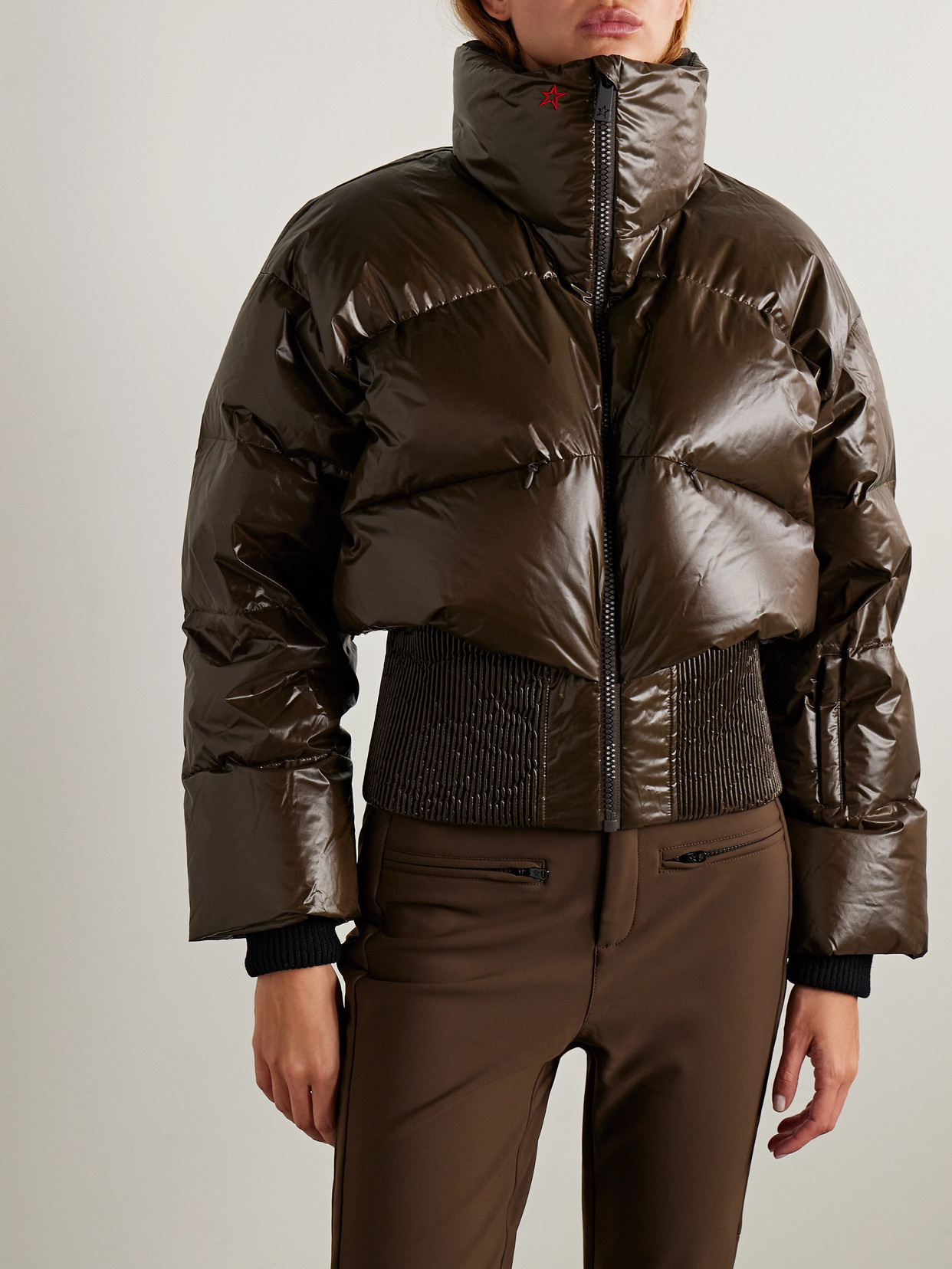 Perfect Moment Auretta Ski Bomber Jacket Chocolate In Brown