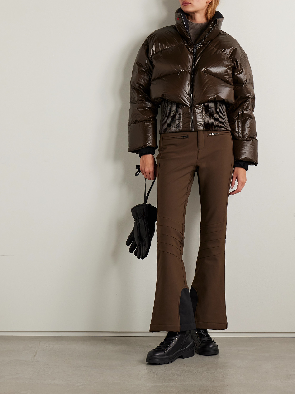 Perfect Moment Auretta Ski Bomber Jacket Chocolate In Brown