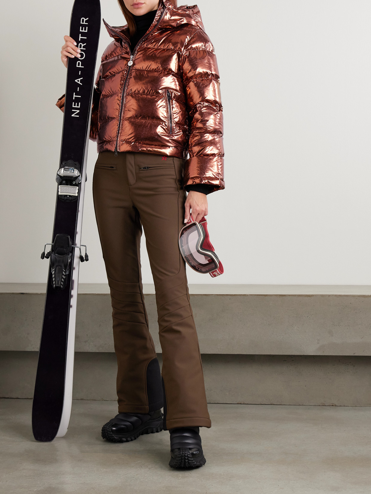 Perfect Moment Aurora High-waist Ski Pants Chocolate In Brown