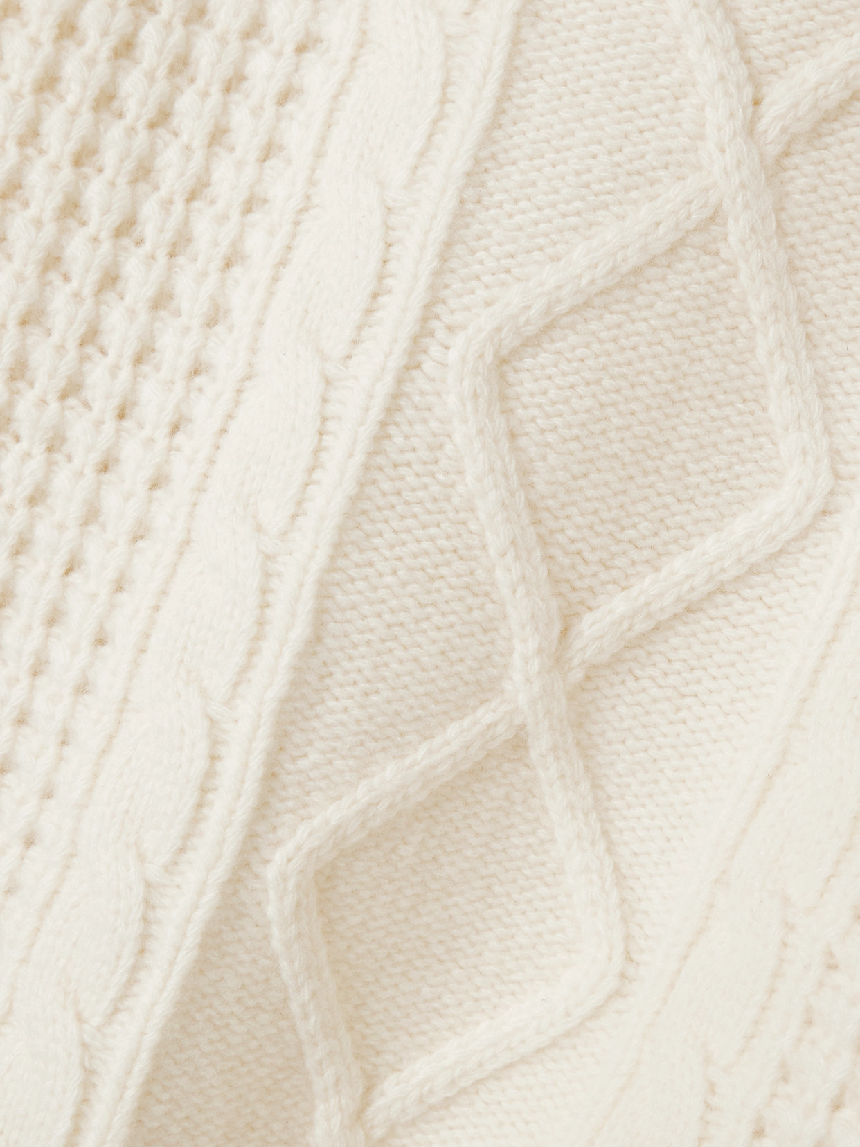 Perfect Moment Crystal Cable-knit Merino Wool Sweater In White