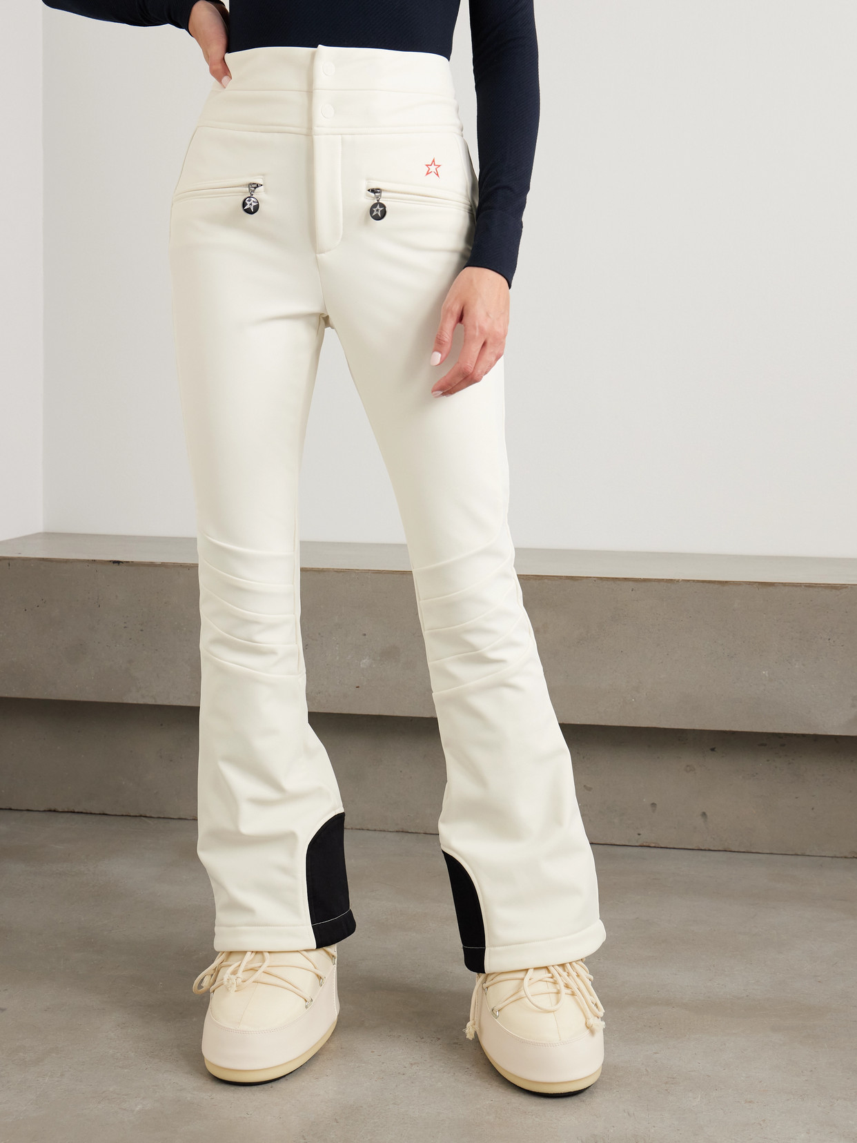 Perfect Moment Aurora Embroidered Bootcut Ski Pants In White