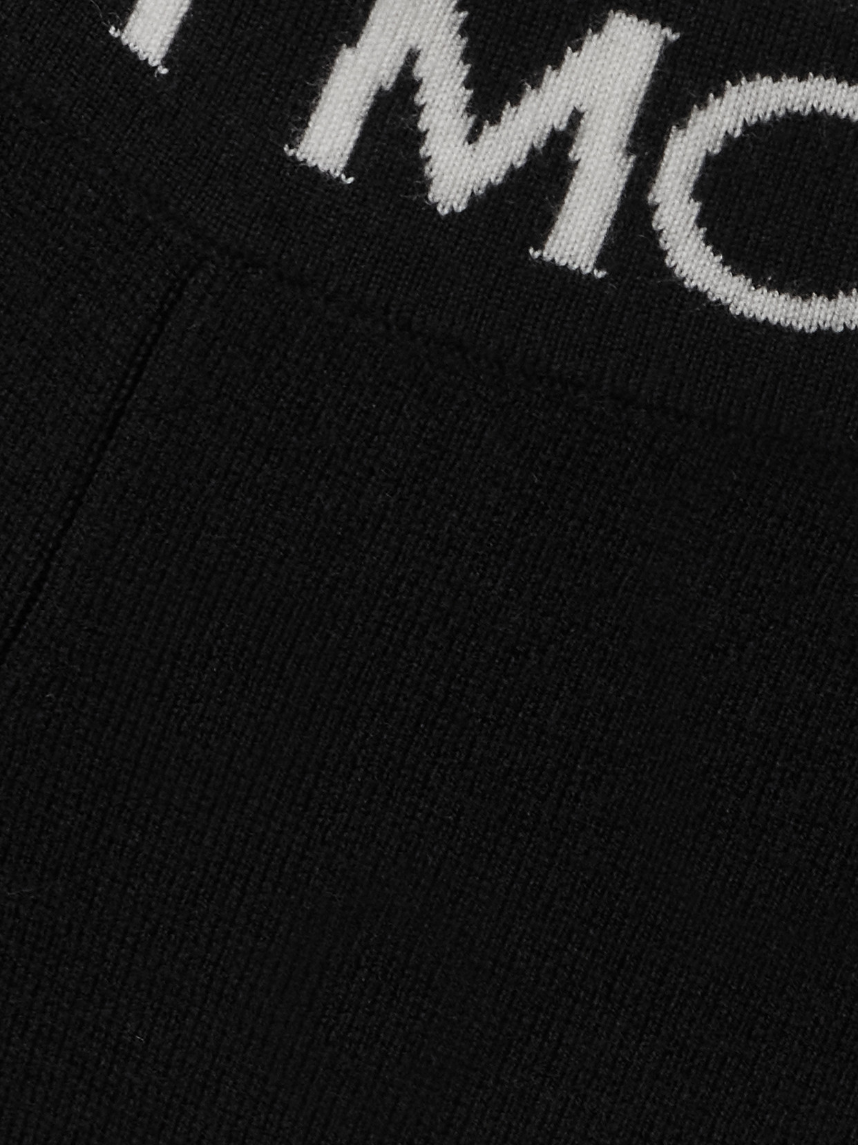 Perfect Moment La Tour Intarsia Wool-blend Tapered Track Pants In Black