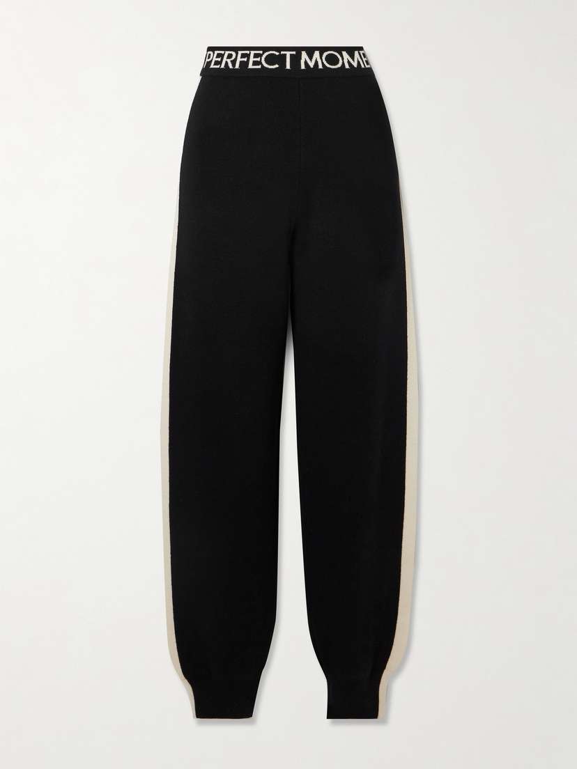 Perfect Moment La Tour Intarsia Wool-blend Tapered Track Pants
