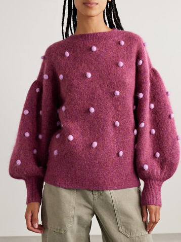 Alémais Elia pompom-embellished knitted sweater