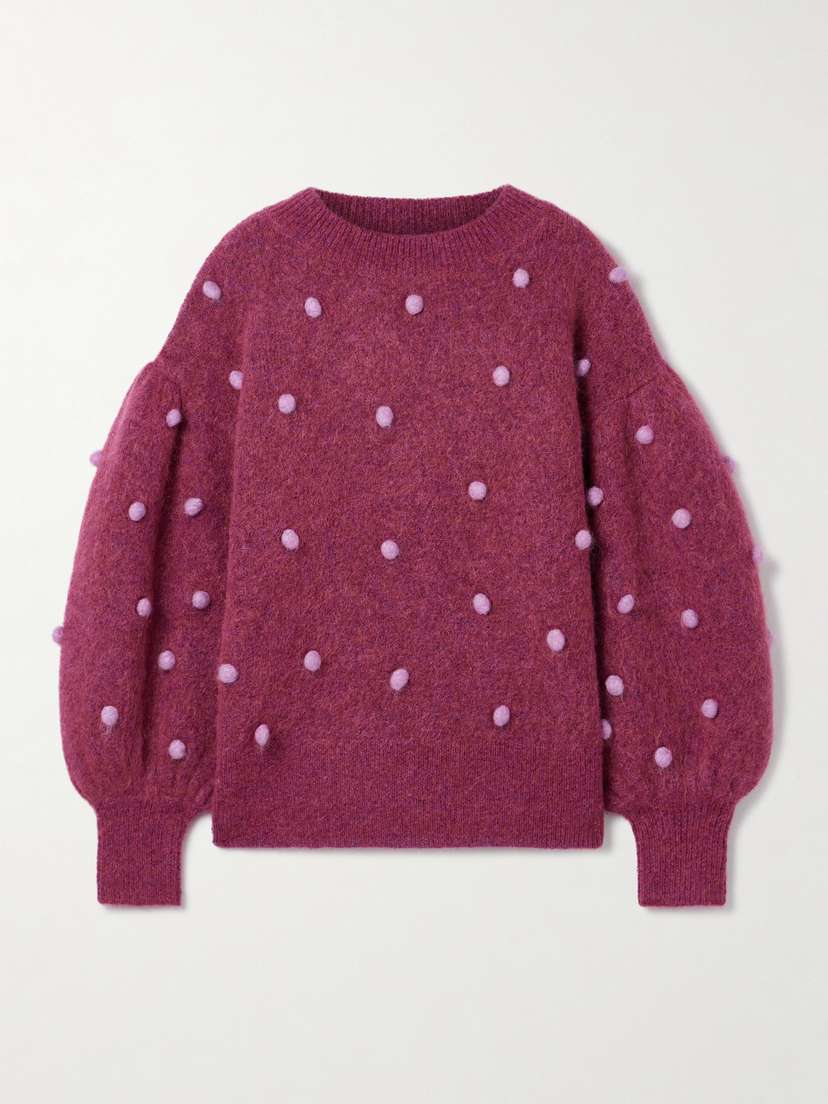 ALEMAIS Elia Pompom-embellished Knitted Sweater