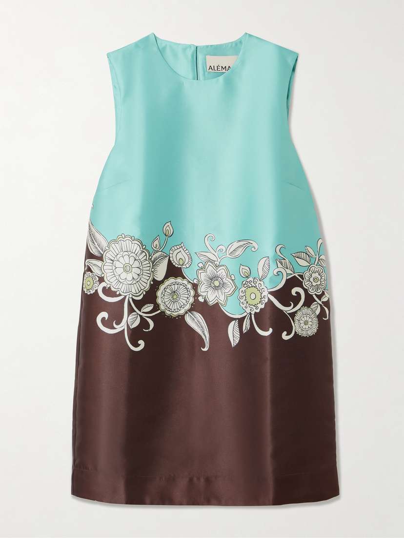 ALEMAIS Gia Floral-print Recycled Satin-twill Mini Dress