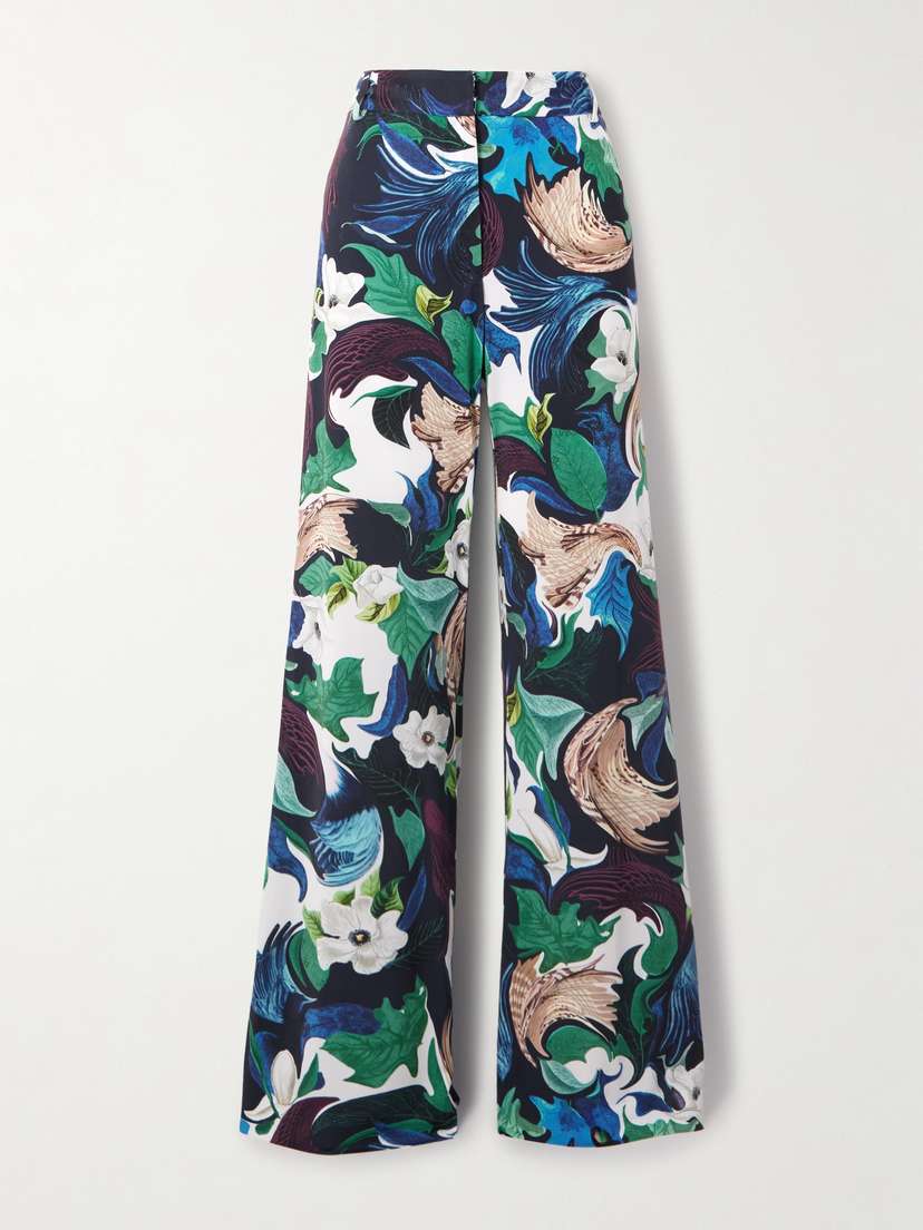 Mary Katrantzou Bryne Printed Stretch-jersey Wide-leg Pants