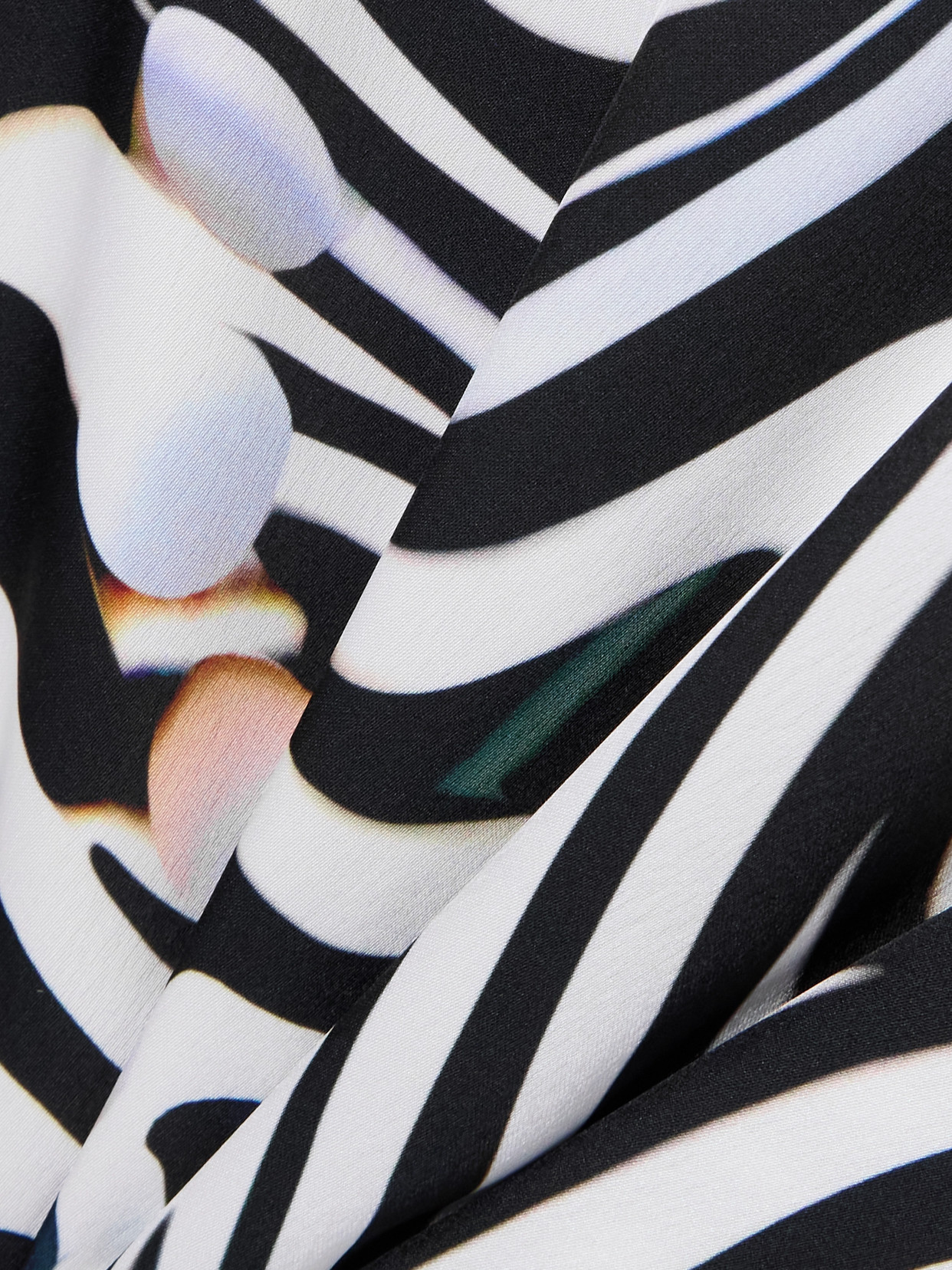 Mary Katrantzou Alcott Zebra-print Satin Blouse In Black