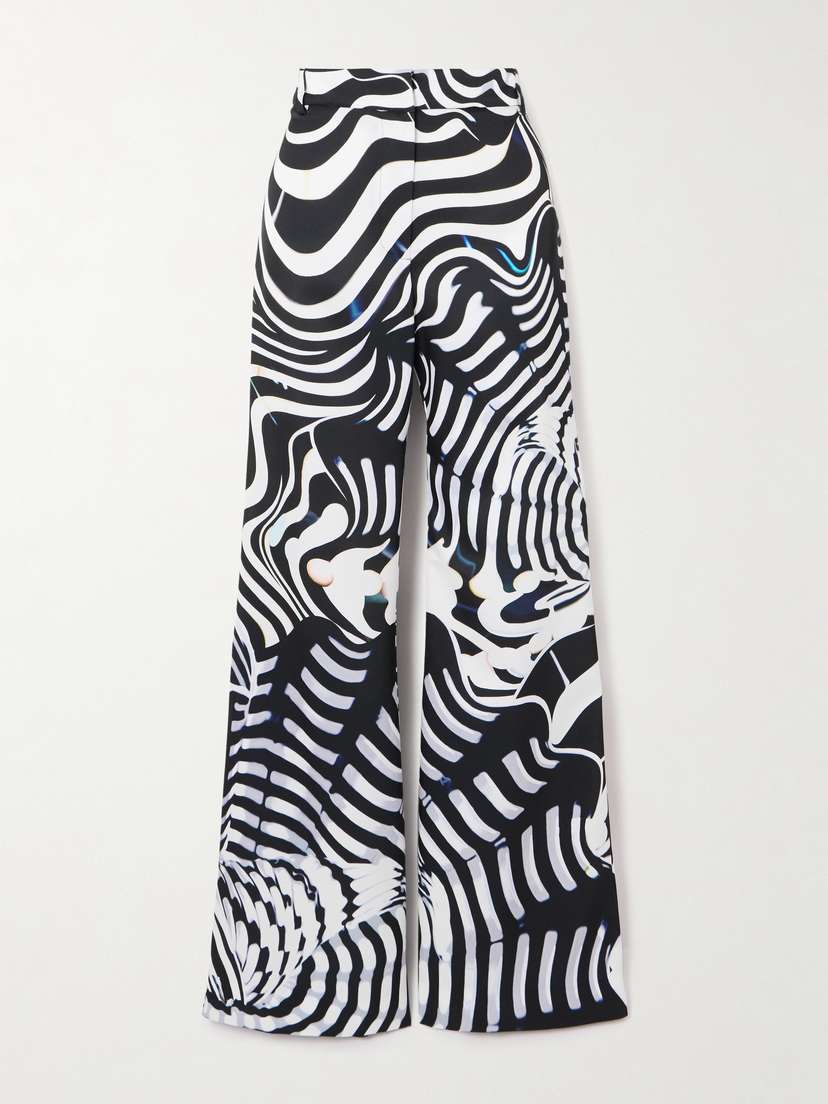 Mary Katrantzou Bryne Zebra-print Stretch-jersey Wide-leg Pants