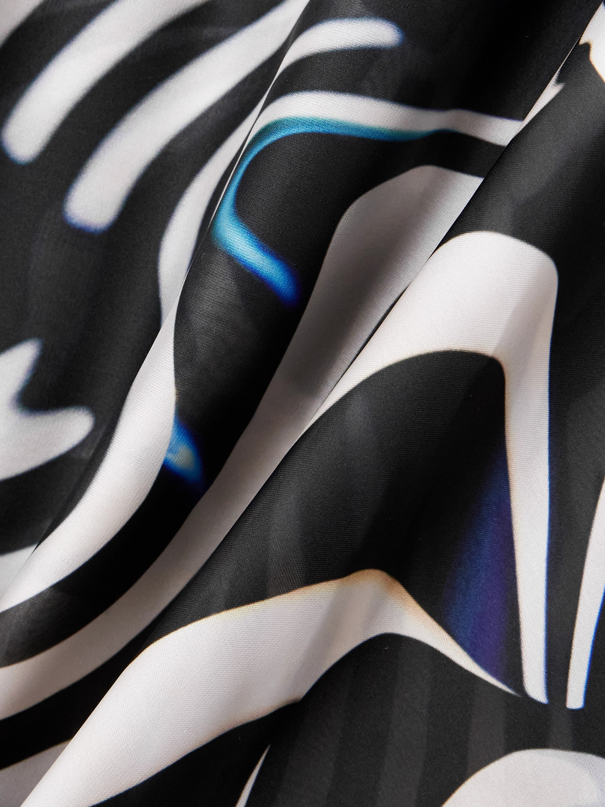 Mary Katrantzou Aliyah One-shoulder Zebra-print Chiffon Maxi Dress In Black