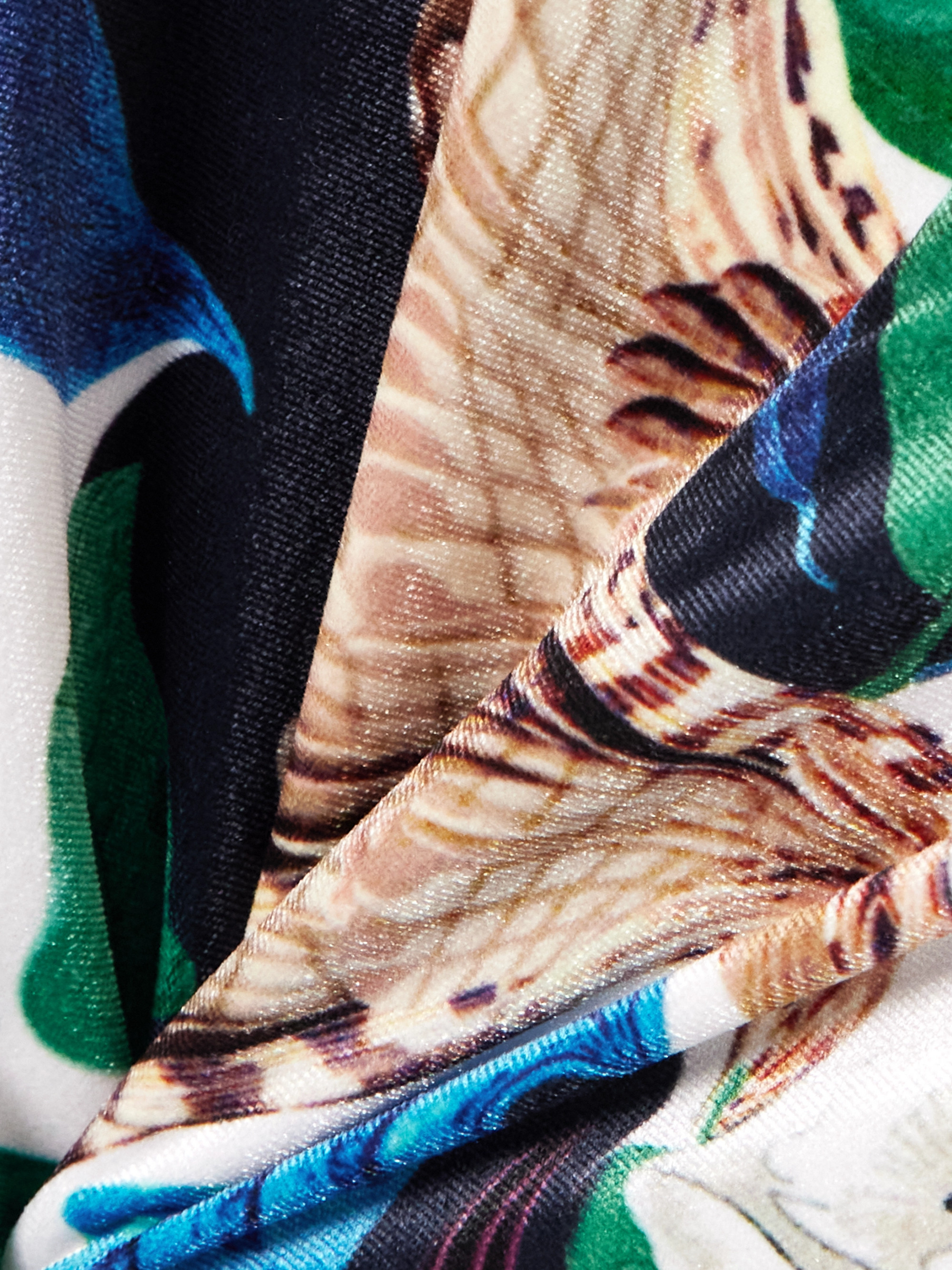 MARY KATRANTZOU Jordan printed stretch-velvet turtleneck bodysuit thumbnail