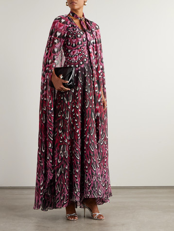 MARY KATRANTZOU Printed chiffon gown