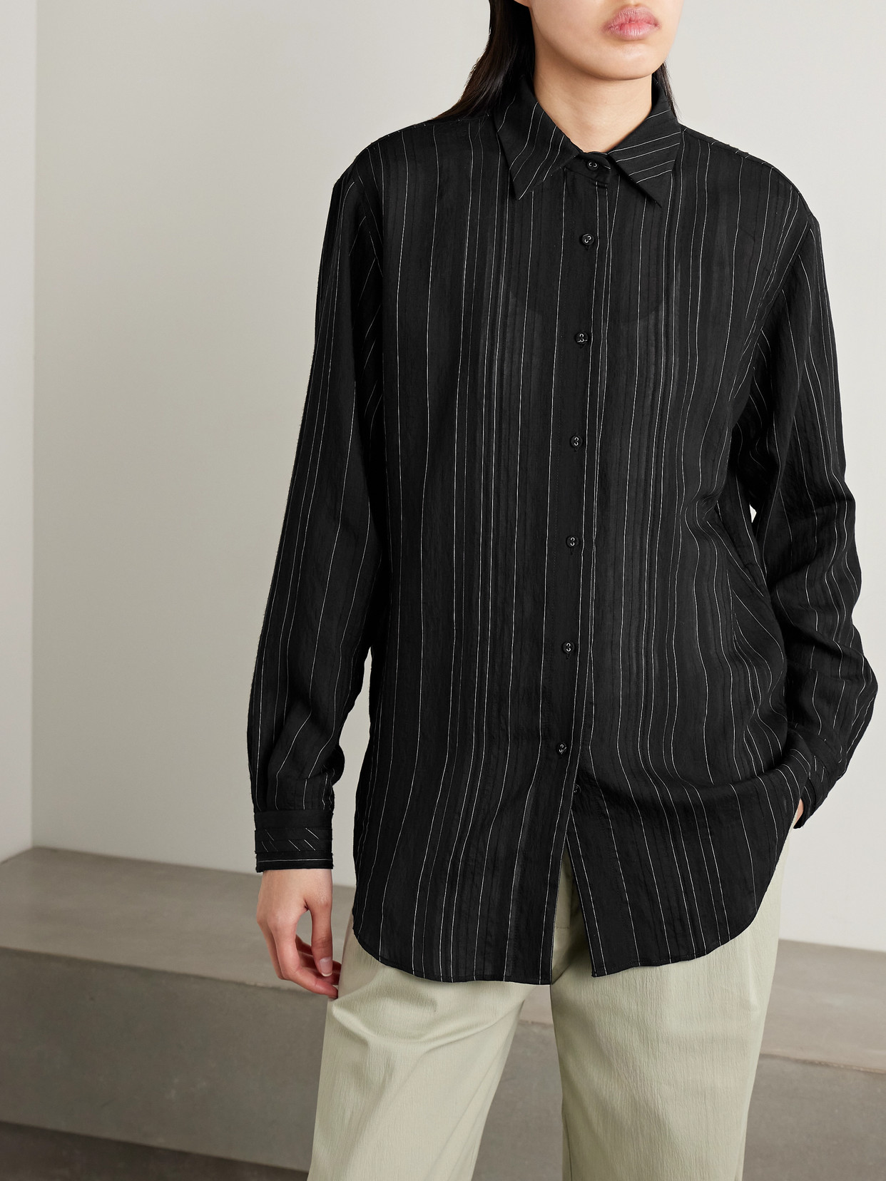 White Label - Raven Striped Voile Shirt