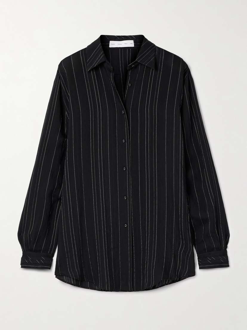 Proenza Schouler White Label Raven Striped Voile Shirt