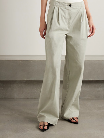 Proenza Schouler White Label Romina pleated cotton-blend wide-leg pants