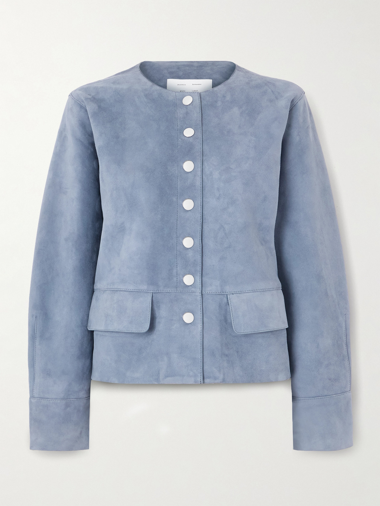 Proenza Schouler White Label Robin Paneled Suede Jacket In Blue
