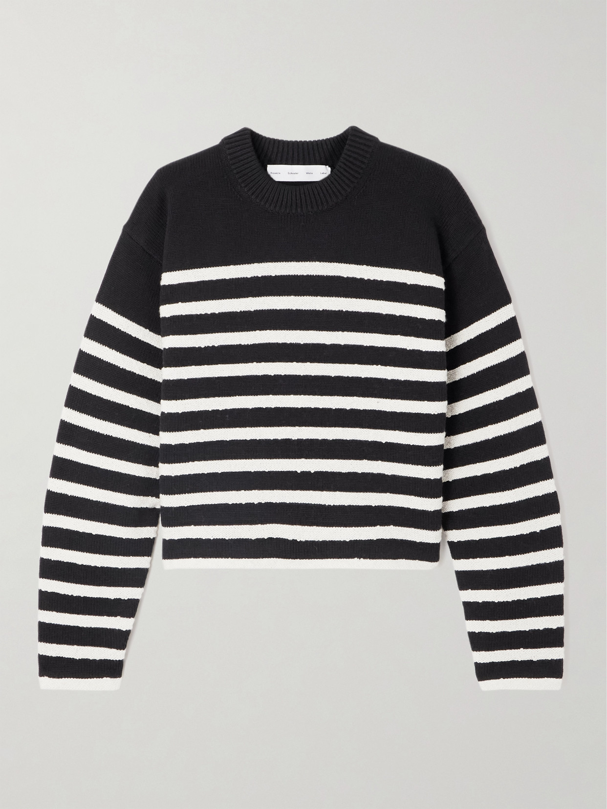 Proenza Schouler White Label Nia Cropped Striped Cotton-blend Sweater