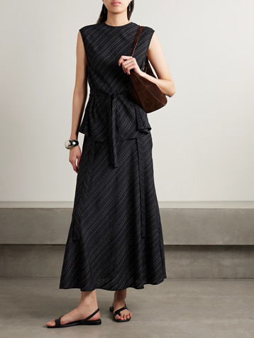 Proenza Schouler White Label Trina belted striped voile top