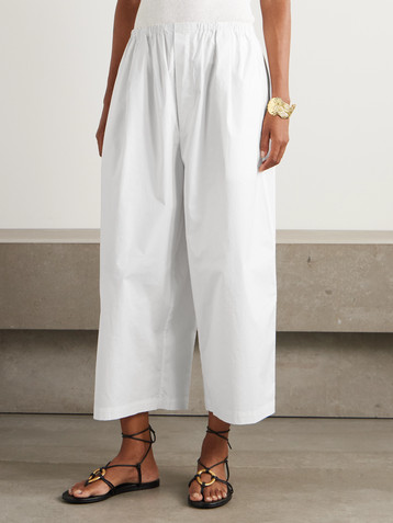 Proenza Schouler White Label Kayla cropped cotton-poplin wide-leg pants