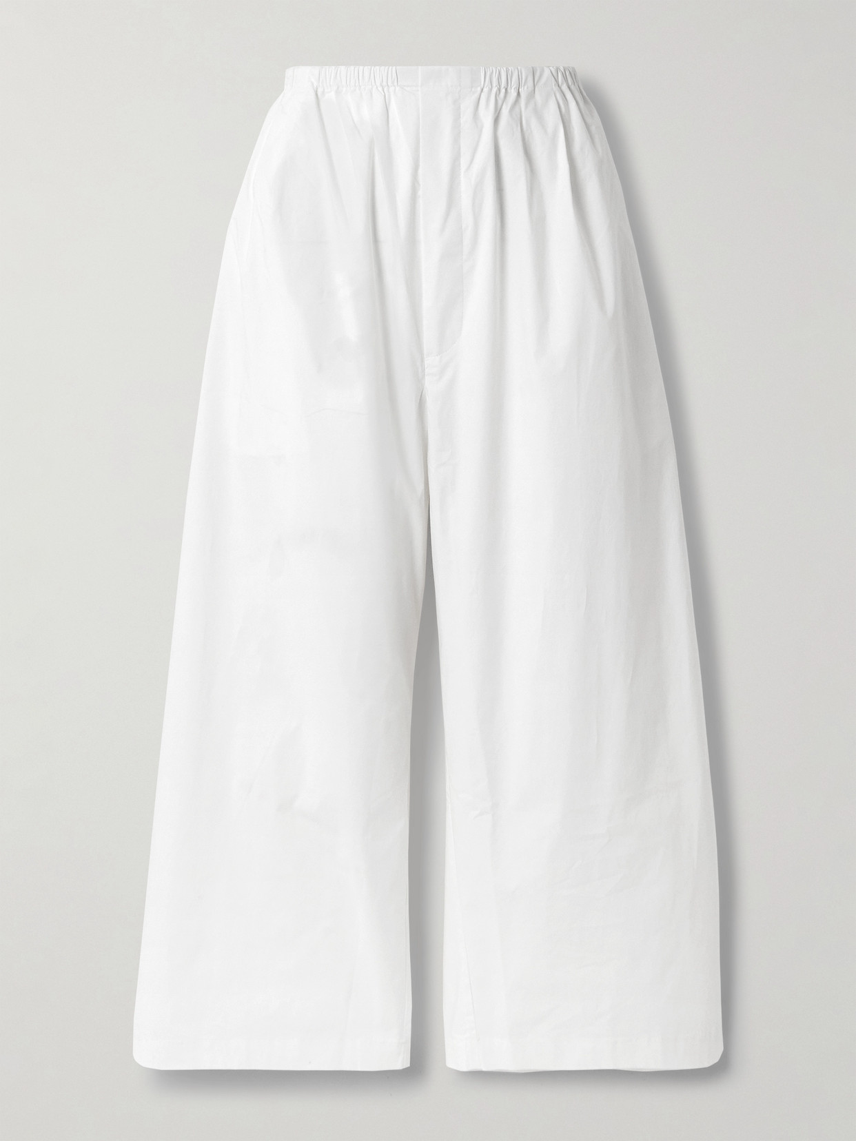 Proenza Schouler White Label Kayla Cropped Cotton-poplin Wide-leg Pants In White