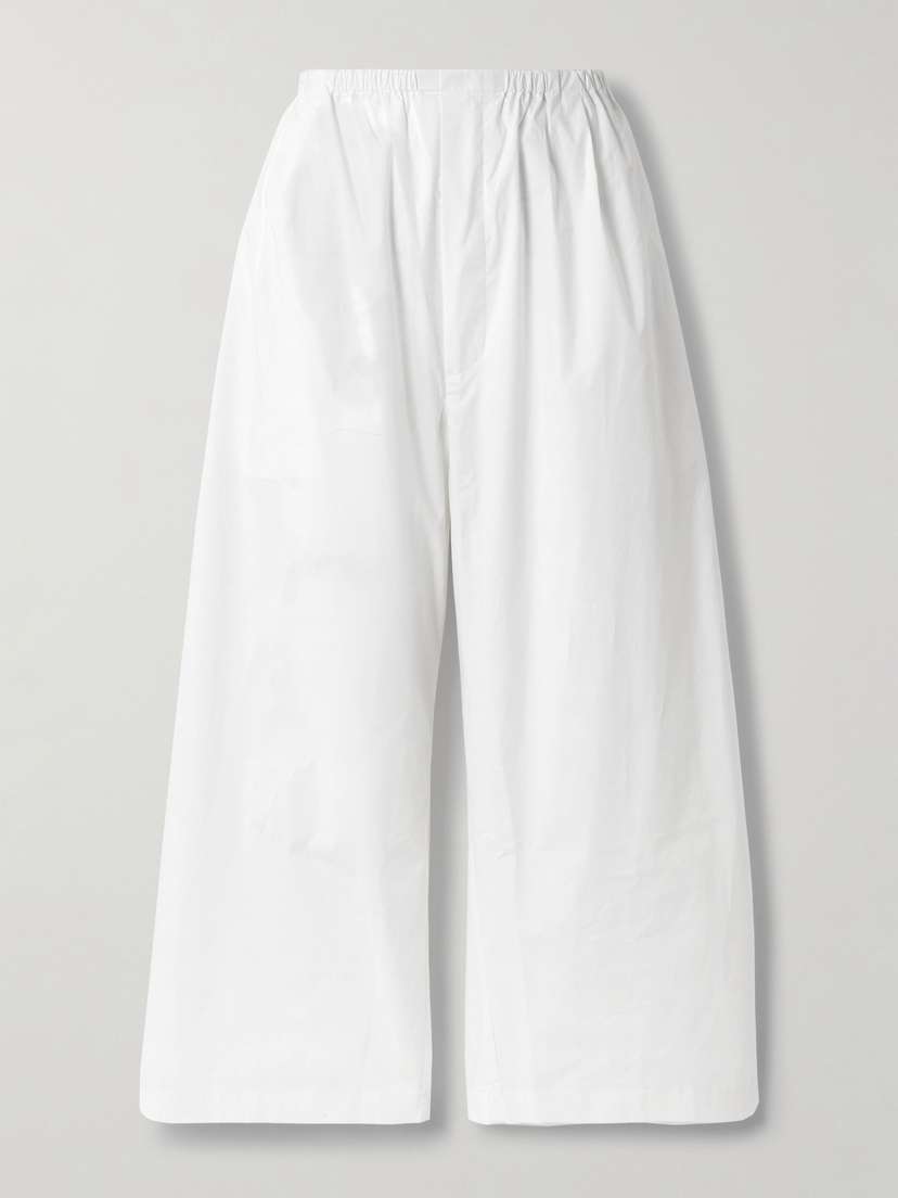 Proenza Schouler White Label Kayla Cropped Cotton-poplin Wide-leg Pants
