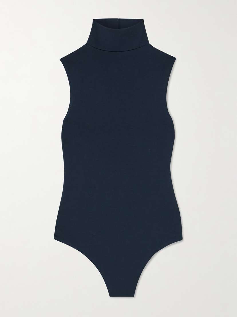 The Park Joyce Stretch-tencel™ Lyocell Turtleneck Thong Bodysuit