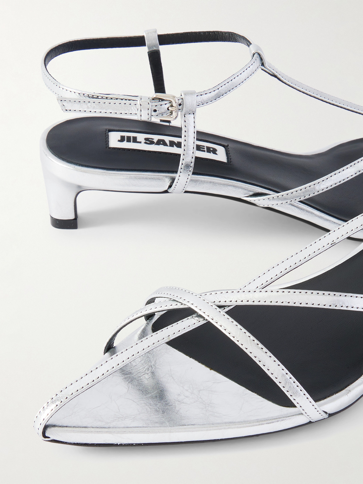 Metallic Leather Sandals