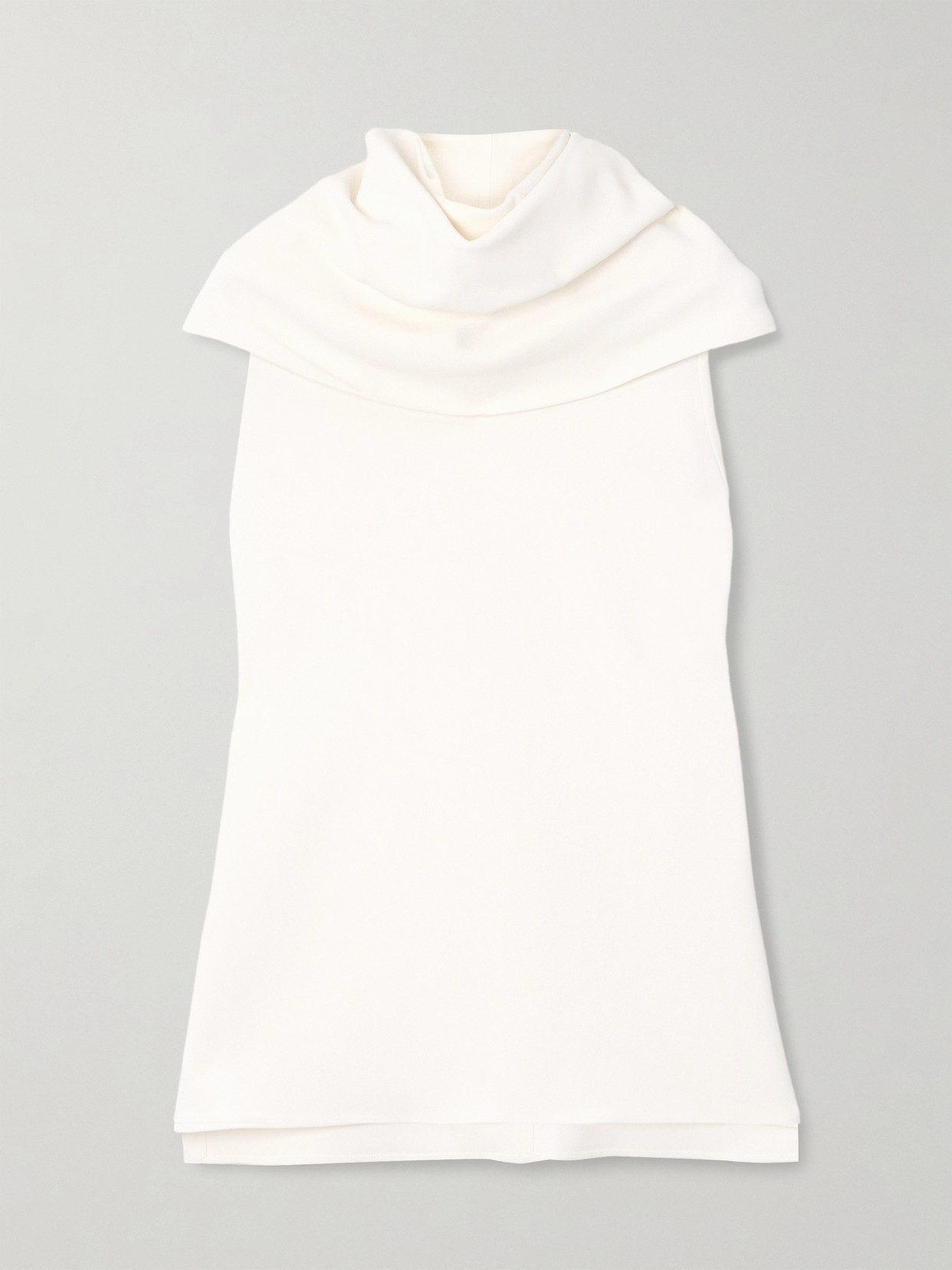 Another Tomorrow Draped Crepe Blouse In White