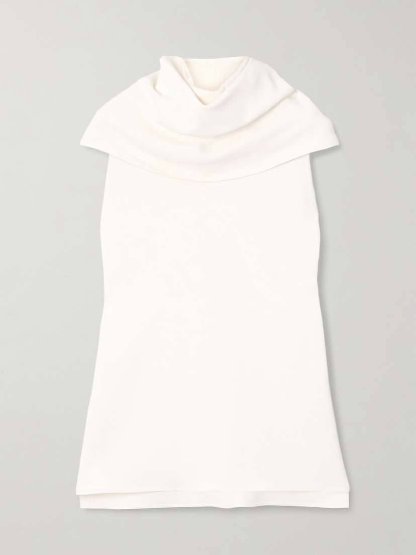 Another Tomorrow Draped Crepe Blouse