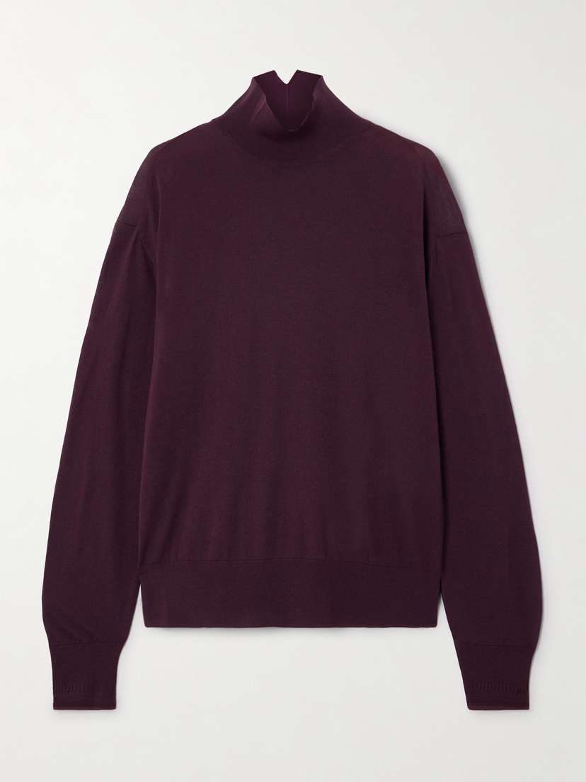 Another Tomorrow Wool Turtleneck Sweater