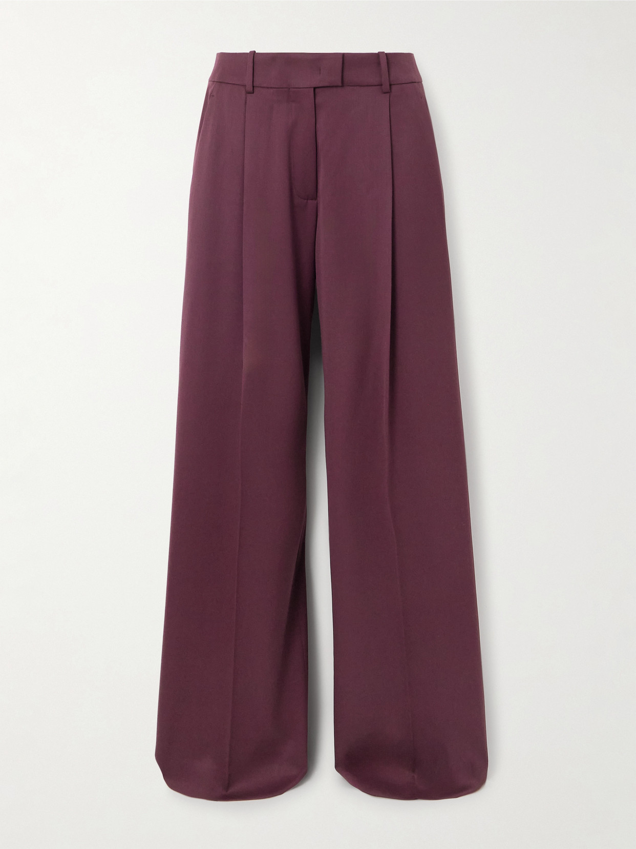 Another Tomorrow Exclusive Oversized Wool Wide-leg Pants In Burgundy