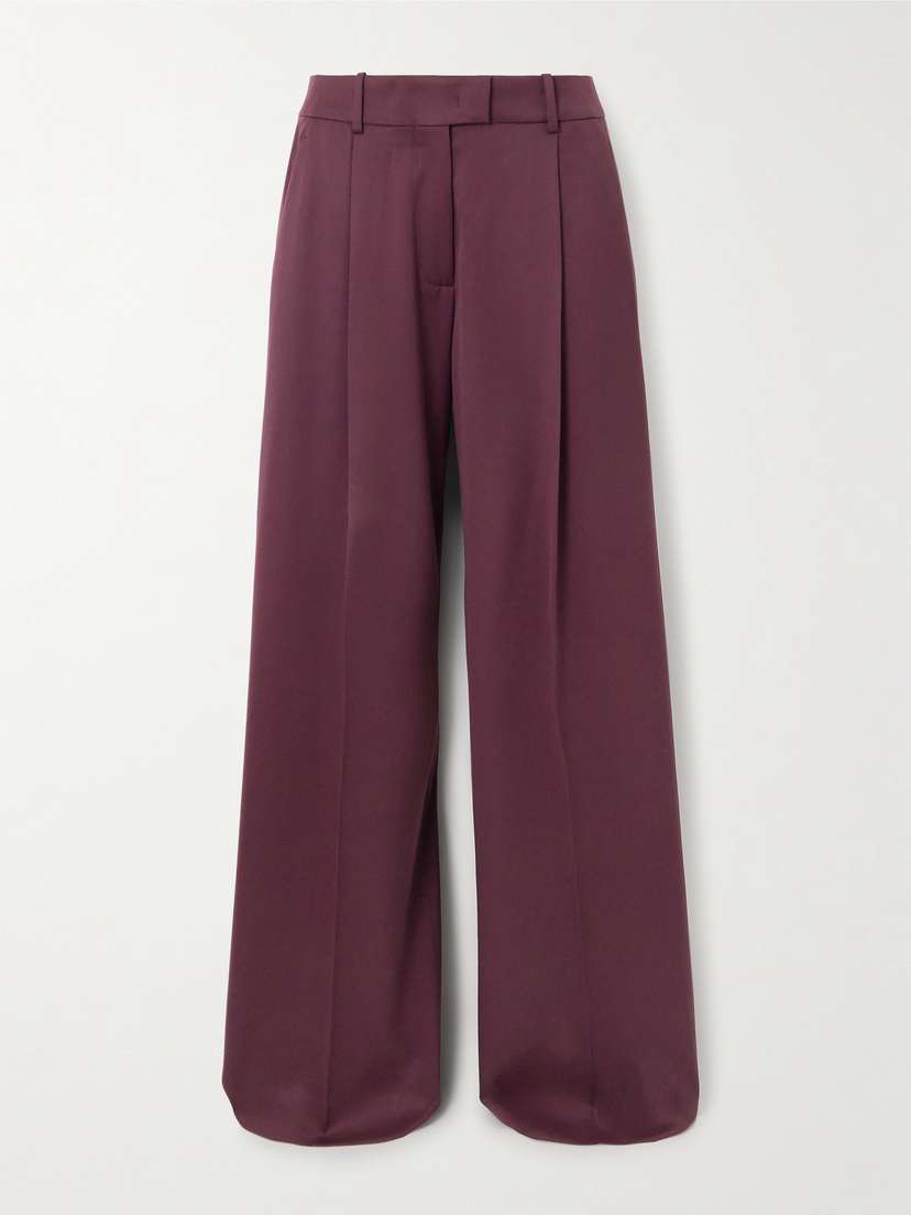 Another Tomorrow Wool-blend Wide-leg Pants