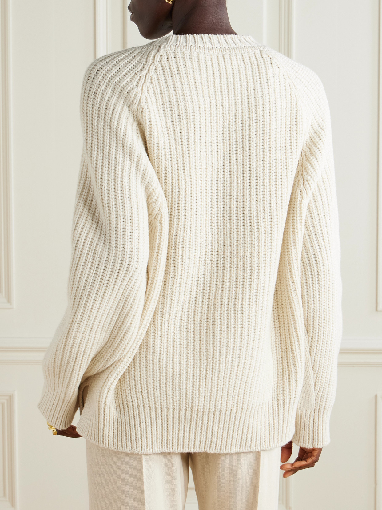 Oversized Ribbed Recycled Cashmere And Wool-Blend Sweater