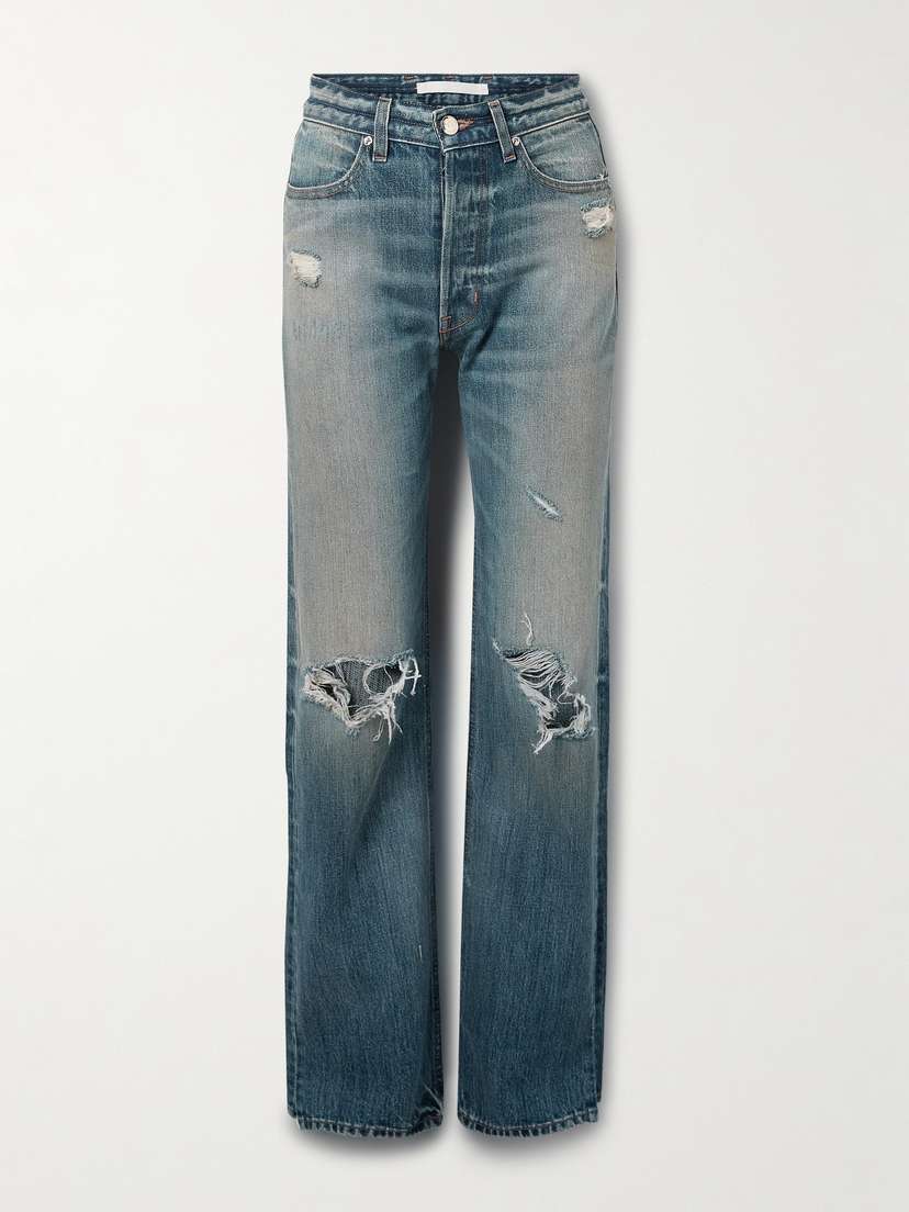 RÙADH The Agnes Distressed Mid-rise Straight-leg Jeans